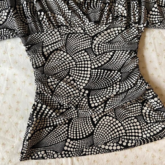 y2k 2000s rampage black and white polka dot fitted blouse - Picture 7 of 8